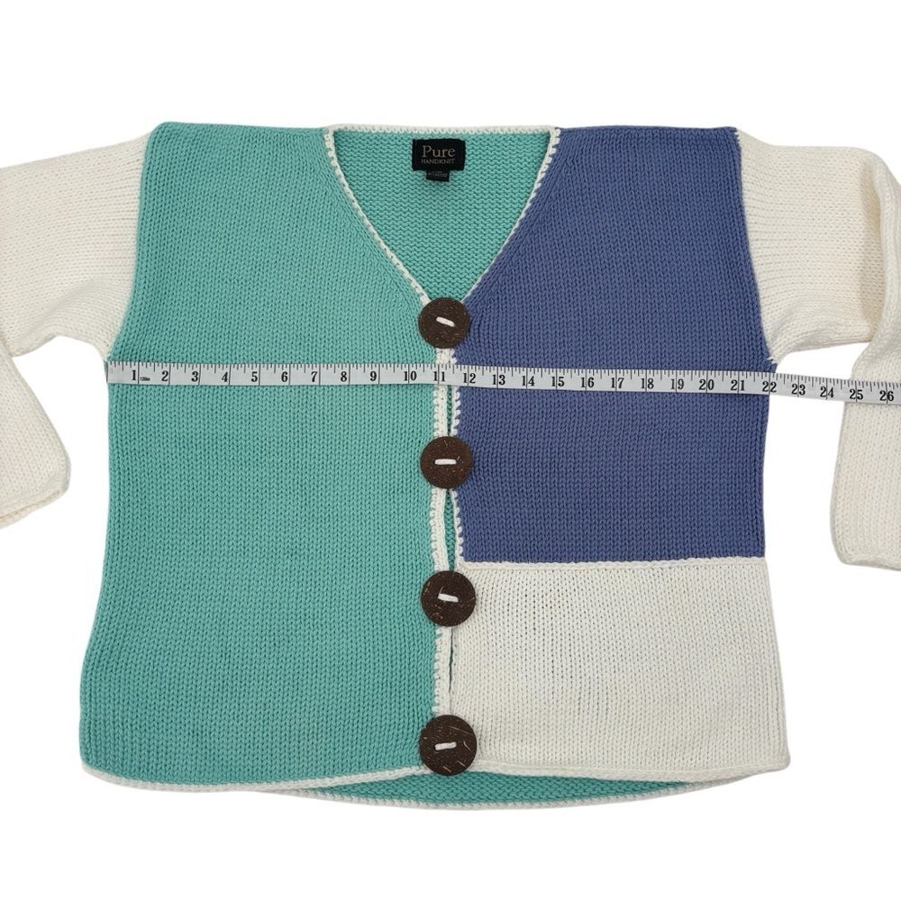 Pure Colorblock Patchwork Handknitted Cardigan Sw… - image 5